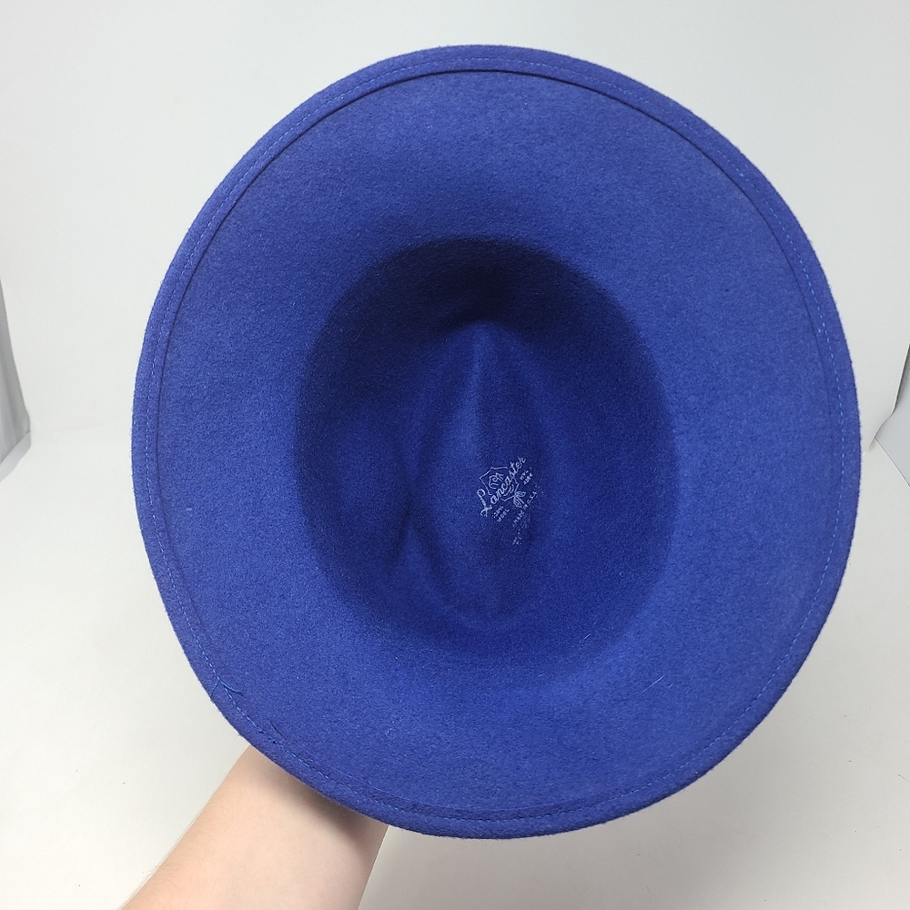 Vintage Lancaster Women's Hat Blue Wool Fedora 22" - Picture 5 of 7